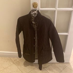 Barbour brown belted women’s quilted USA 6 good as new jacket